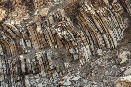 Ancient rock layers in gorgeの写真素材