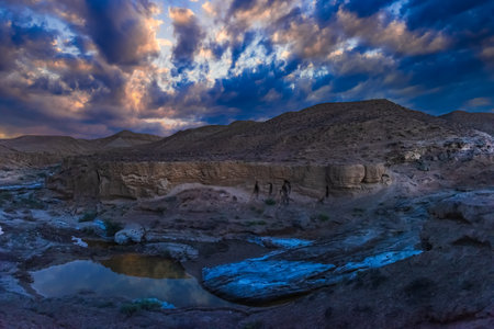 Beautiful mountain canyon in the eveningの写真素材