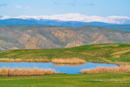 Small lake in a mountain valley