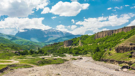Fast mountain river in the valley