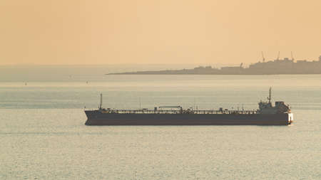 Oil tanker at seaの写真素材