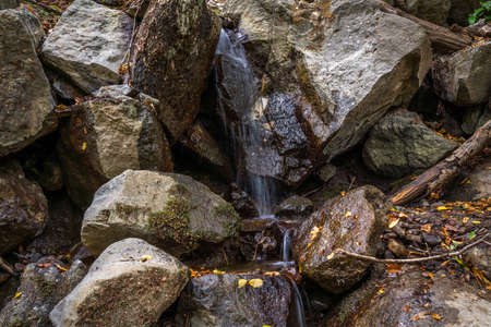 Small water stream in stonesの写真素材