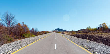 Asphalt road in mountainous area
