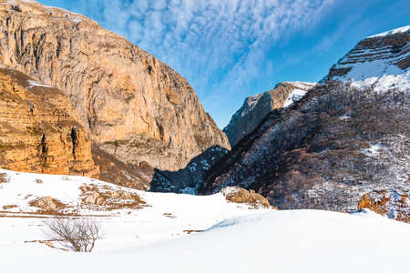 Deep snow in the highlandsの写真素材