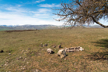 Kebab picnic spot in the mountainsの写真素材