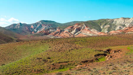 Color mountains in the desert area of Azerbaijanの写真素材