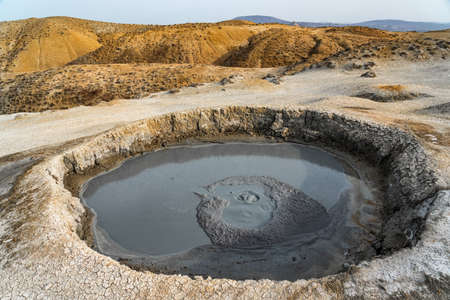 Large active mud volcano craterの写真素材