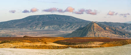 View of the largest mud volcano Toragay is located in Azerbaijanの写真素材