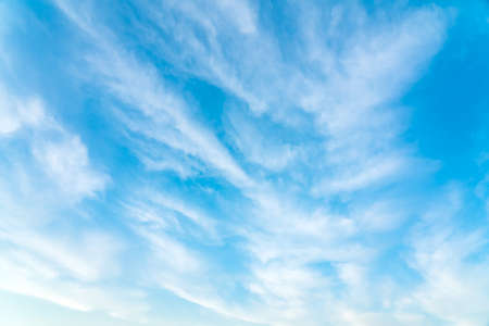 Cirrus clouds in the blue skyの写真素材