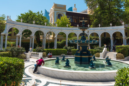 Fountain in the Governor Garden Baku cityのeditorial素材