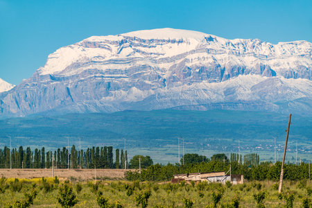 View of Shahdag mount covered with snowの写真素材