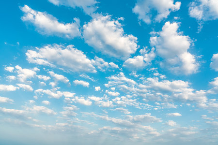 Beautiful clouds in the blue skyの写真素材