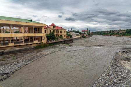 View of the village of Krasnaya Sloboda in northern Azerbaijan