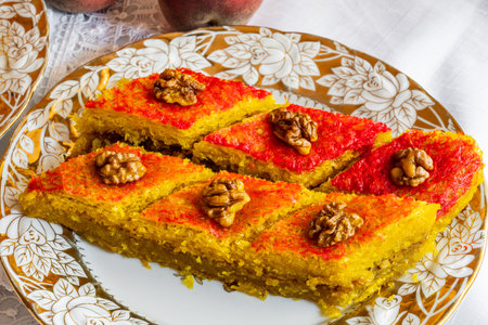Oriental sweets on a plateの写真素材