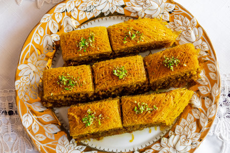 Oriental sweets on a plateの写真素材