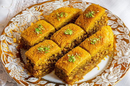Oriental sweets on a plateの写真素材