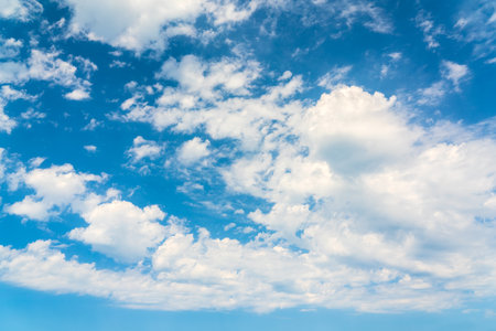 Beautiful clouds in the blue skyの写真素材