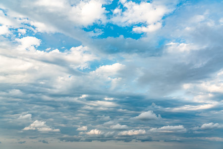 Beautiful clouds in the blue skyの写真素材