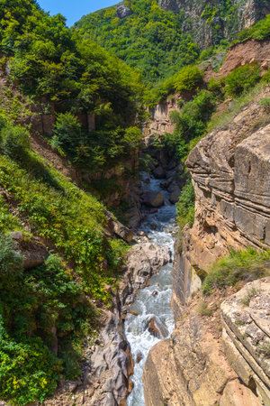 mountain river in the gorgeの写真素材