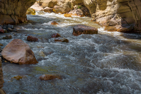 mountain river in the gorgeの写真素材
