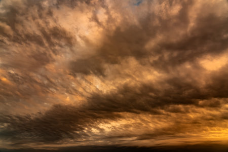 Gloomy storm clouds in the skyの写真素材