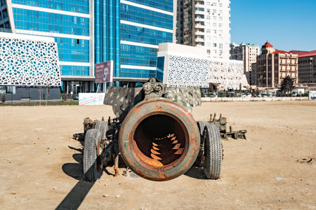 Military Trophy Park in Baku city, Azerbaijanのeditorial素材