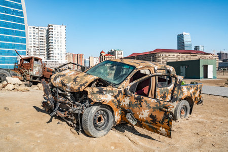 Military Trophy Park in Baku city, Azerbaijanのeditorial素材