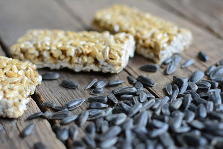 Sunflower seed candy. selective focusの写真素材