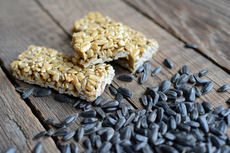 Sunflower seed candy. selective focusの写真素材