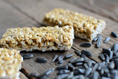 Sunflower seed candy. selective focusの写真素材