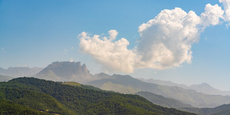 View of the top of Mount Kapaz in Azerbaijanの写真素材