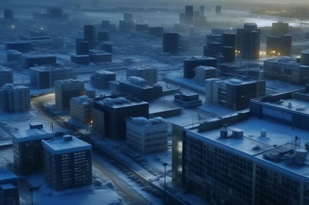 Gas crisis in Europe. Frozen cityの素材
