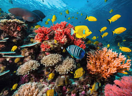 Colorful tropical coral reef and fish in the Red Sea. Egyptの素材