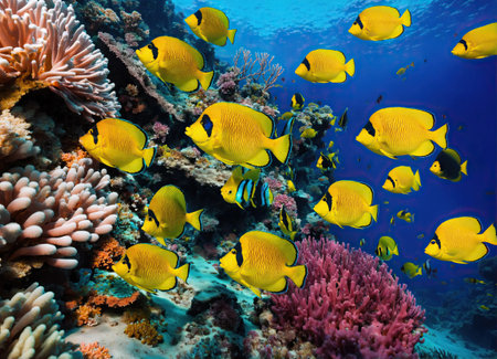 Tropical fish on the coral reef in the Red Sea.の素材