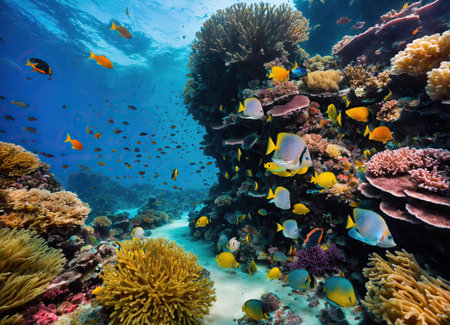 Colorful tropical coral reef and fish in the Red Sea, Egyptの素材