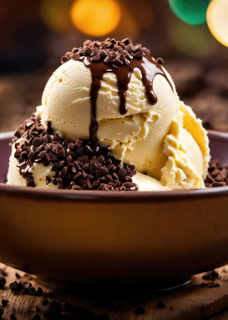 Creamy ice cream with chocolateの素材