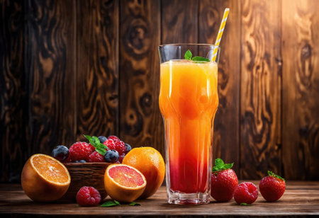Freshly squeezed natural juice in a glass. Vitamin drinkの素材