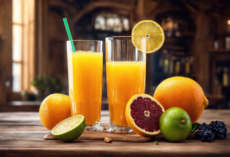 Freshly squeezed natural juice in a glass. Vitamin drinkの素材