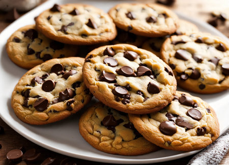 Chocolate Chip Cookies, traditional American sweetsの素材