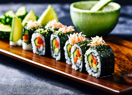 California Roll, traditional American cuisineの素材