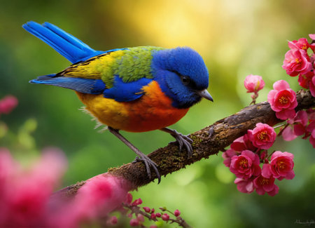 Colorful bird closeupの素材