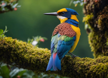 Colorful bird closeupの素材
