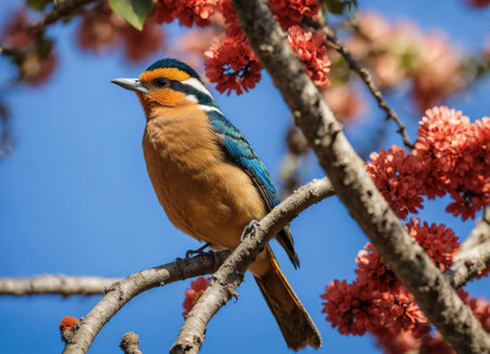 Colorful bird closeupの素材
