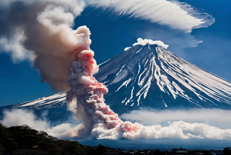 Powerful volcanic eruptionの素材