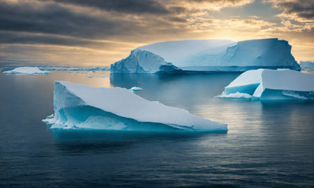 Floating ice floes in the Arctic Oceanの素材
