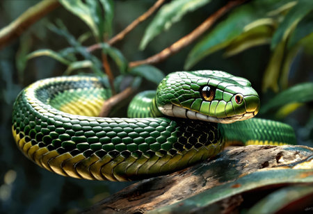 Boomslang snake in the wild natureの素材