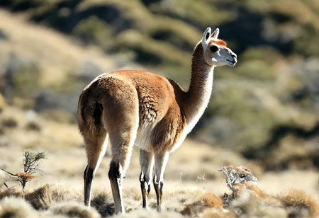 Guanaco in natural habitatの素材