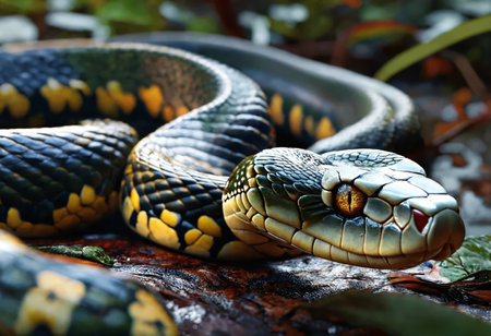 King cobra snake in natural habitatの素材