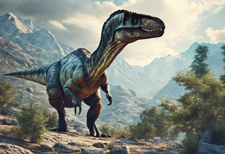 Ancient dinosaur in natureの素材