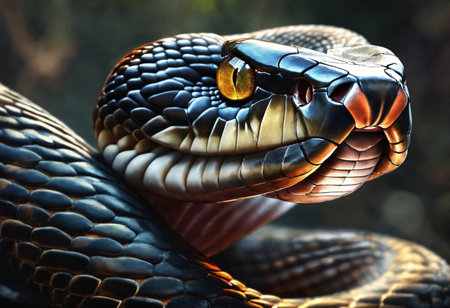 King cobra snake in natural habitatの素材